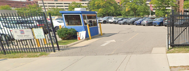 Larned Street Parking Lot Entrance